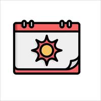 A calendar with a sun on it vector