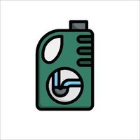 A green and black can of oil on a white background vector