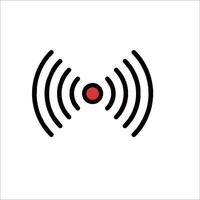 A black and red wifi symbol on a white background vector