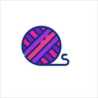 A ball of yarn with a pink and purple stripe vector