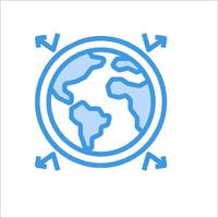 The globe is surrounded by arrows and arrows vector