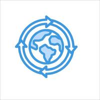 A globe with arrows around it vector