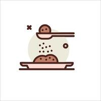 Sugar cookie icon with spoon and spoon vector