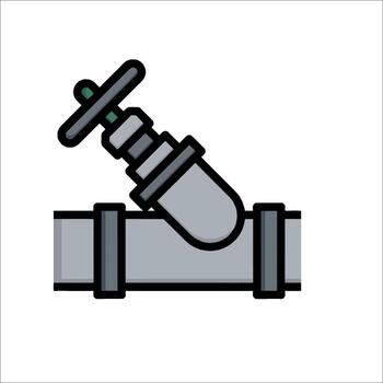 A pipe with a valve on it and a valve on top vector