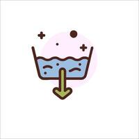 A cartoon illustration of a bowl with water in it vector