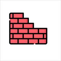 A brick wall icon on a white background vector
