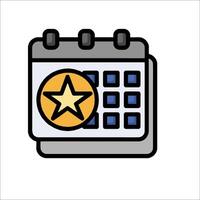 A calendar with a star on it vector