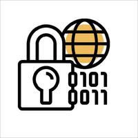 A lock with a globe and a lock icon vector