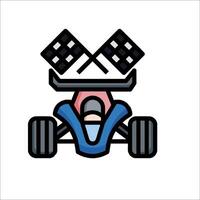 A racing car with checkered flags on it vector