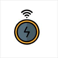 A clock with a lightning bolt on it vector