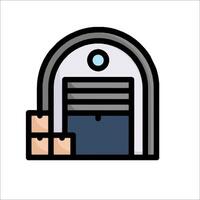 A cartoon image of a door with a box on top vector