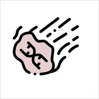 A cartoon drawing of a rock with a lightning bolt coming out of it vector