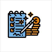 A checklist with a pen and money vector