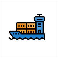 A shipping container icon on a white background vector