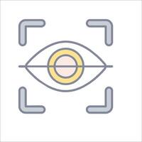 An eye icon with a yellow circle in the center vector
