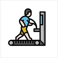 A man is running on a treadmill vector