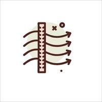 A line drawing of a spine with arrows vector