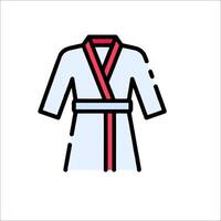 A robe with red trim and a red stripe vector