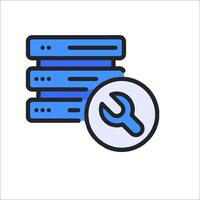 A wren and a stack of servers vector