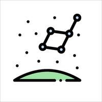 A constellation icon with a green dot on it vector