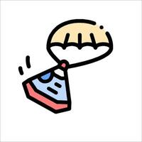 A parachute with a bag on it vector