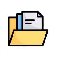 A folder with a document inside it vector