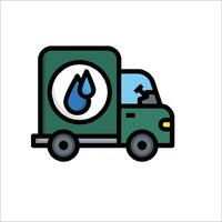 A truck with a water drop icon on it vector