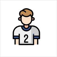 A man in a soccer uniform with the number 2 vector