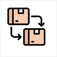 A file transfer icon with two boxes vector