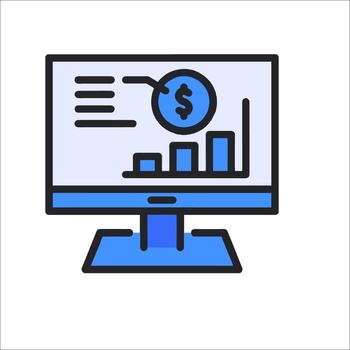 un computadora monitor con un grafico en eso vector