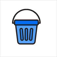 A blue trash can icon on a white background vector
