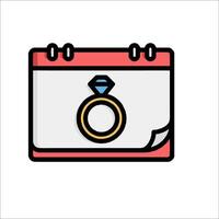 A calendar with a ring on it vector