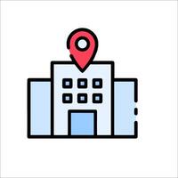 A building with a pin on it vector