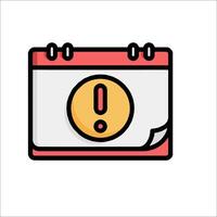 A calendar with an exclamation mark on it vector