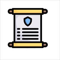 A scroll with a shield on it vector
