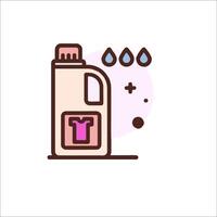 A bottle of liquid with a pink liquid and a drop of water vector