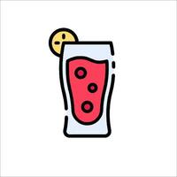 A drink with a slice of lemon and a slice of lime vector