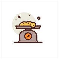 A scale with a bowl of food on it vector