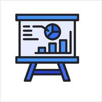 A presentation board with a graph on it vector