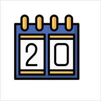 A calendar with the date 2020 written on it vector