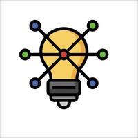 A light bulb with a bunch of connections on it vector