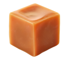 Caramel cube isolated on transparent background png