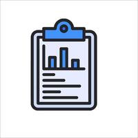A clipboard with a bar chart on it vector