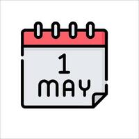 Calendar icon with the word 1 may vector