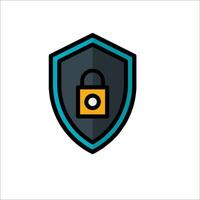 A shield with a lock on it vector