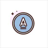 A letter a icon in a circle vector