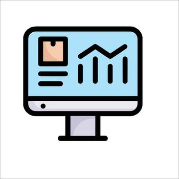 un computadora monitor con un grafico en eso vector