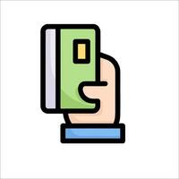 A hand holding a green and white passport vector