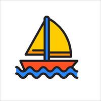 A sailboat floating in the ocean vector
