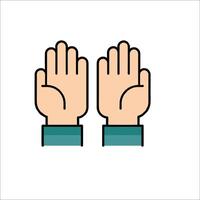 Two hands with one hand up and one hand down vector